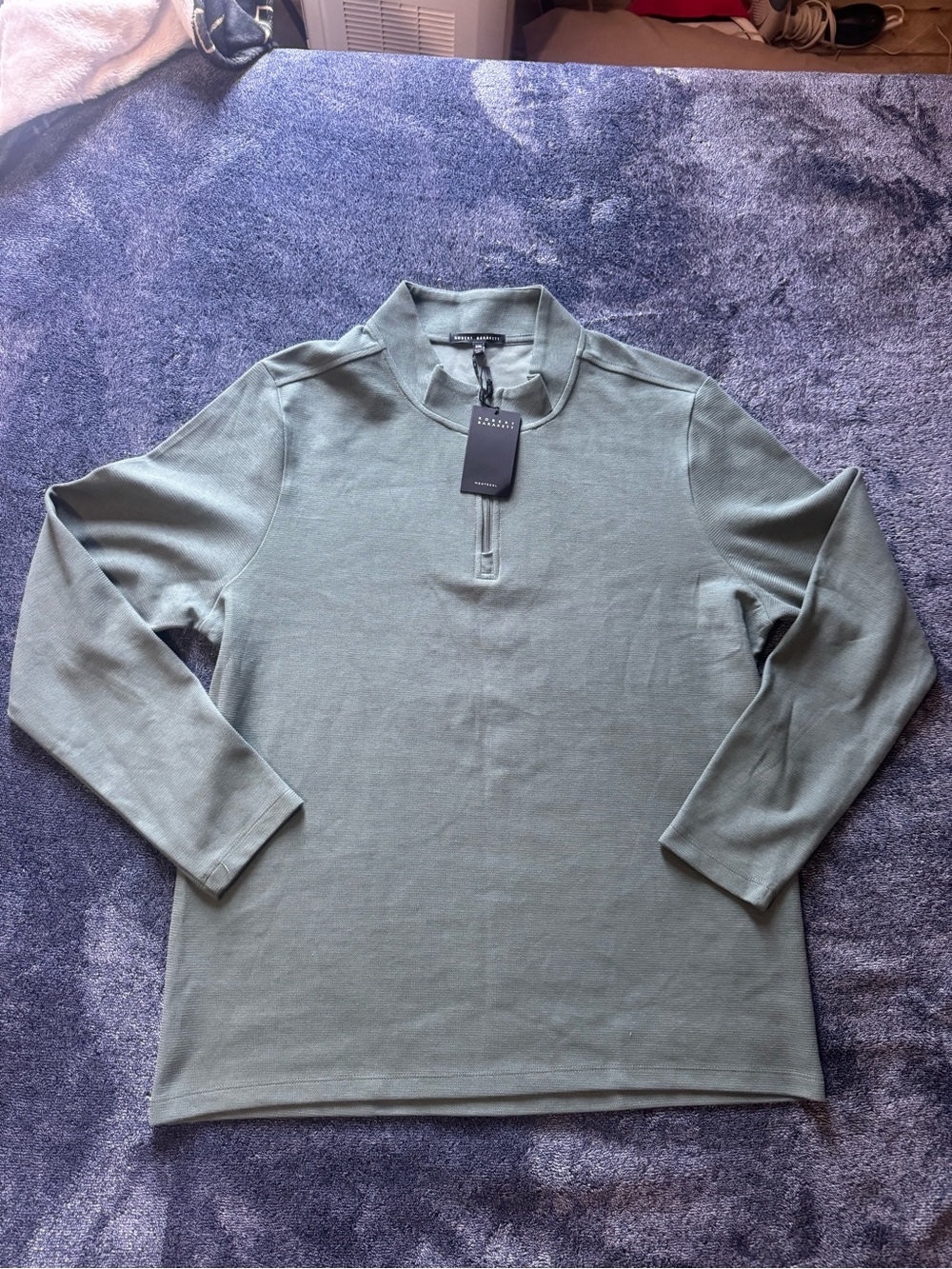 Robert Barakett Sage Green Long-Sleeve Half-Zip Shirt